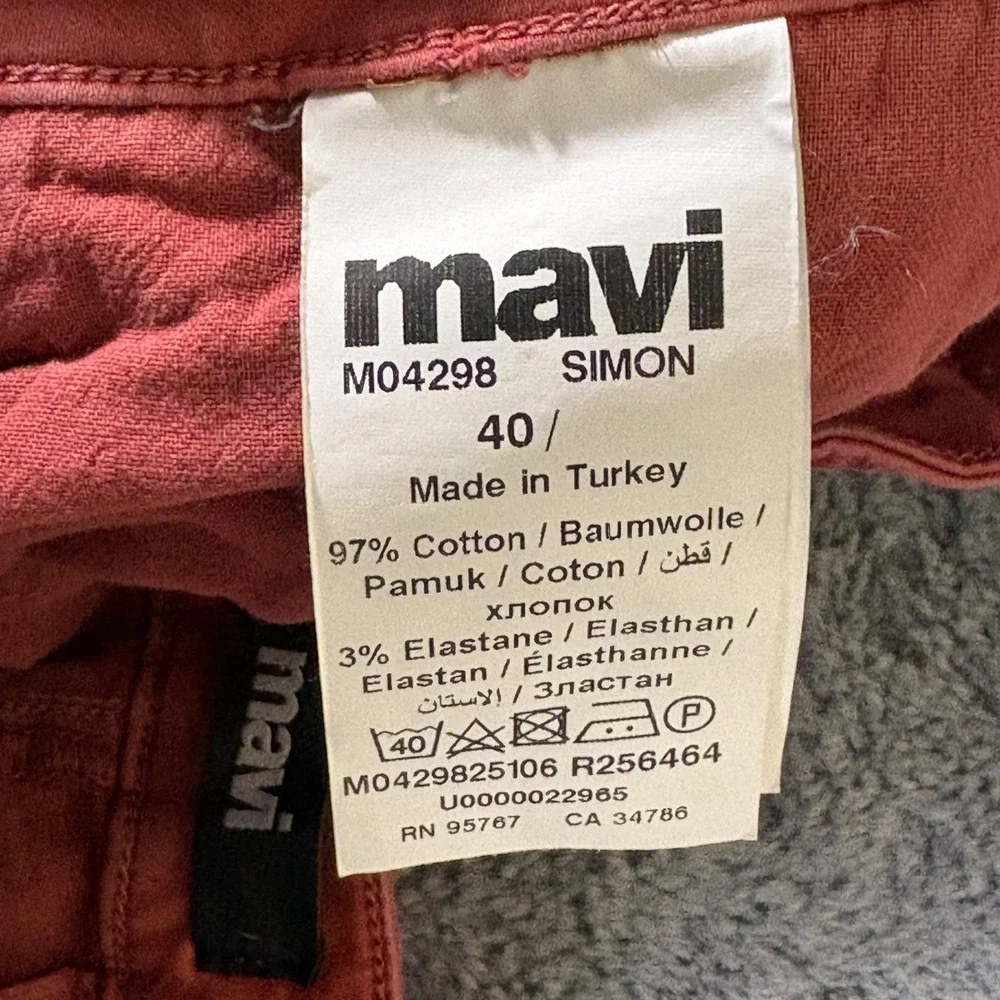Mavi Simon Mens Chino Shorts Size 40 Salmon Pink Coral Cotton Stretch AR473